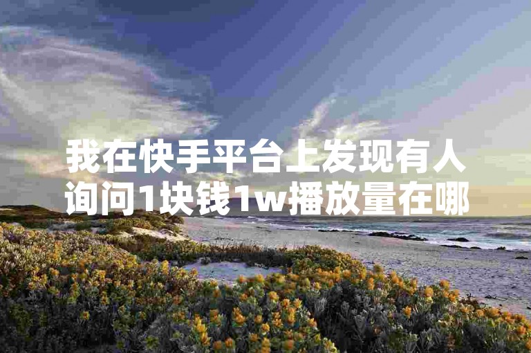 我在快手平台上发现有人询问1块钱1w播放量在哪买的问题，这引起了我的注意。