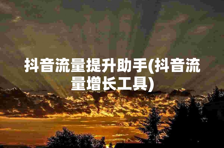 抖音流量提升助手(抖音流量增长工具)