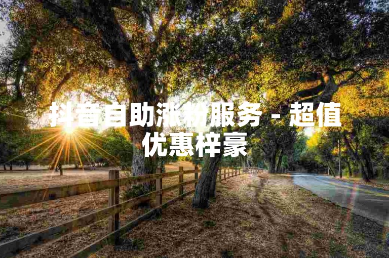 抖音自助涨粉服务 - 超值优惠梓豪