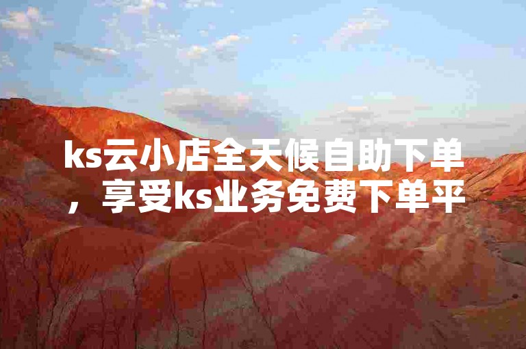 ks云小店全天候自助下单，享受ks业务免费下单平台最实惠独家优惠。