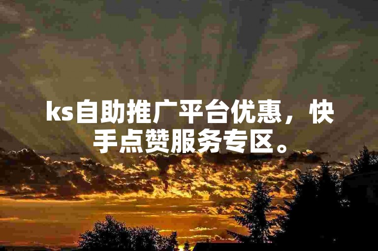 ks自助推广平台优惠，快手点赞服务专区。