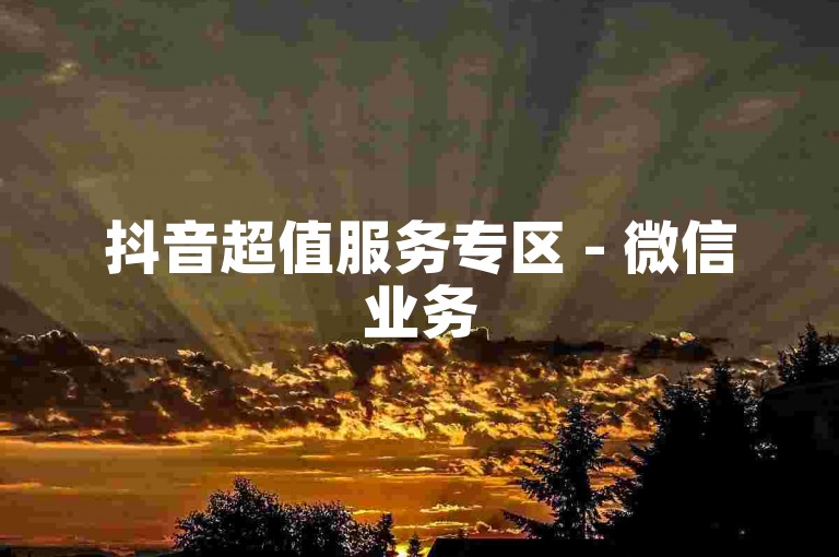 抖音超值服务专区 - 微信业务