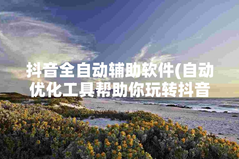 抖音全自动辅助软件(自动优化工具帮助你玩转抖音)