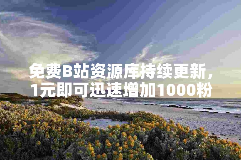 免费B站资源库持续更新，1元即可迅速增加1000粉丝。
