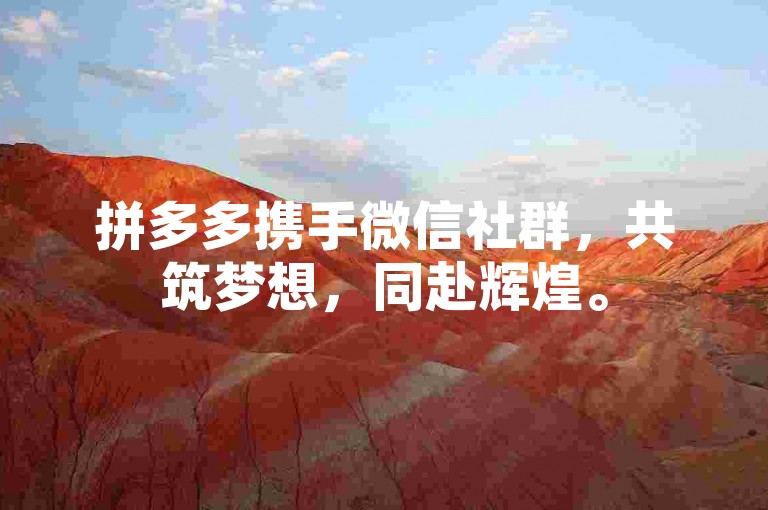 拼多多携手微信社群，共筑梦想，同赴辉煌。