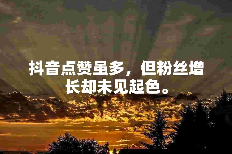 抖音点赞虽多，但粉丝增长却未见起色。