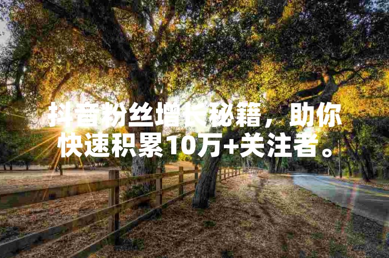 抖音粉丝增长秘籍，助你快速积累10万+关注者。