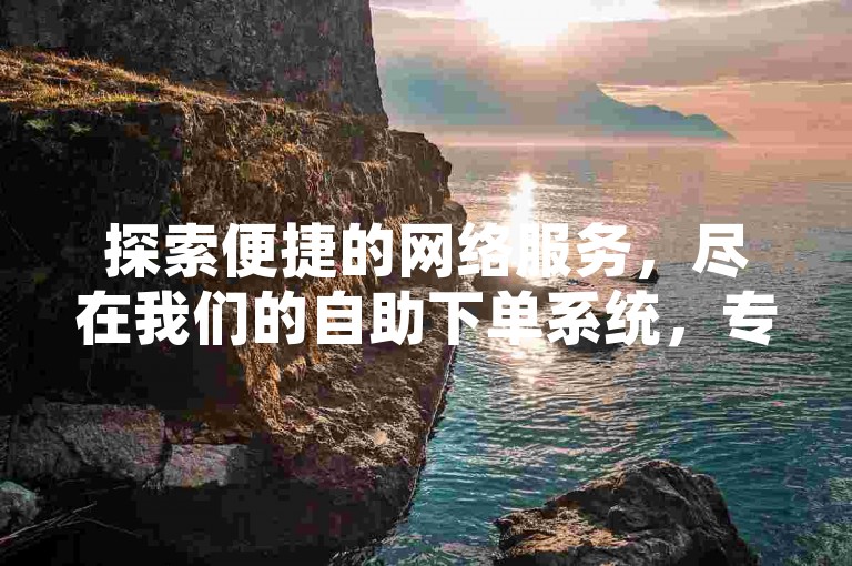 探索便捷的网络服务，尽在我们的自助下单系统，专为快手用户打造，提供高效低价的业务支持。