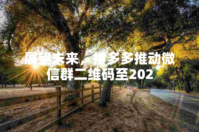 展望未来，拼多多推动微信群二维码至2025年的创新用途与发展。