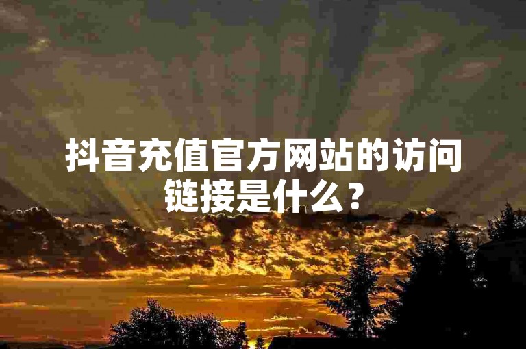 抖音充值官方网站的访问链接是什么？