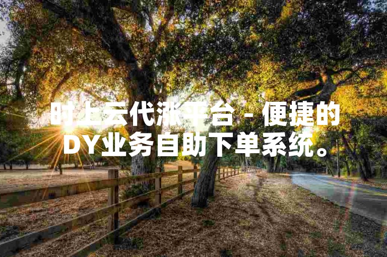 时上云代涨平台 - 便捷的DY业务自助下单系统。