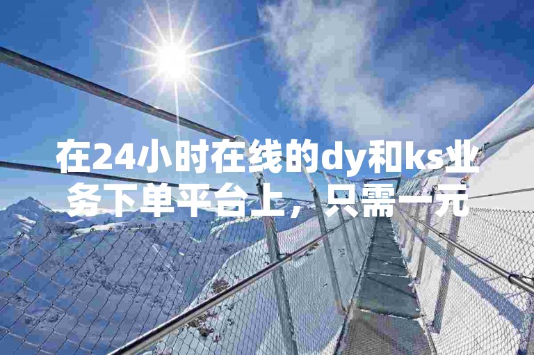 在24小时在线的dy和ks业务下单平台上，只需一元即可获得300个赞。