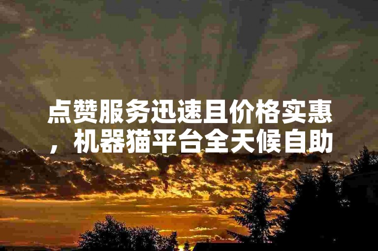 点赞服务迅速且价格实惠，机器猫平台全天候自助操作。
