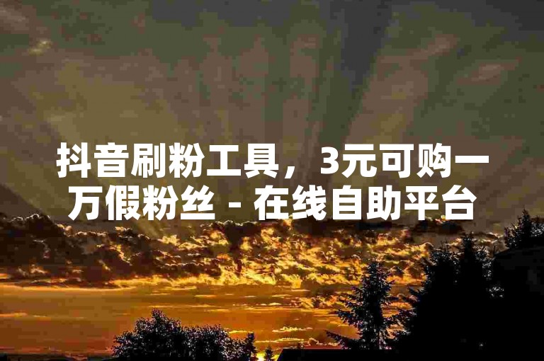 抖音刷粉工具，3元可购一万假粉丝 - 在线自助平台下单服务。