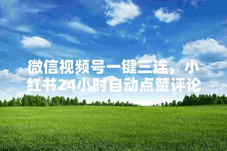 微信视频号一键三连，小红书24小时自动点赞评论 - 全网短视频推广平台 - mcn机构自助下单系统全新上线！
