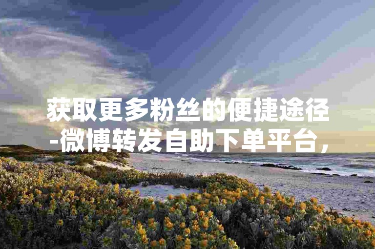 获取更多粉丝的便捷途径-微博转发自助下单平台，以及qq音乐服务下单平台的免费体验。