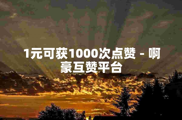 1元可获1000次点赞 - 啊豪互赞平台
