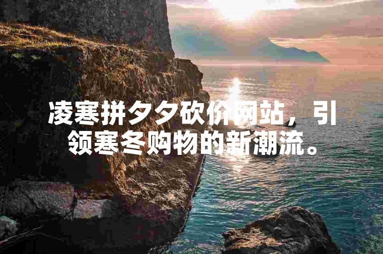 凌寒拼夕夕砍价网站，引领寒冬购物的新潮流。