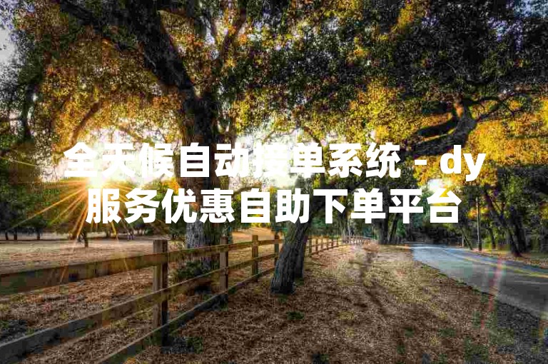 全天候自动接单系统 - dy服务优惠自助下单平台
