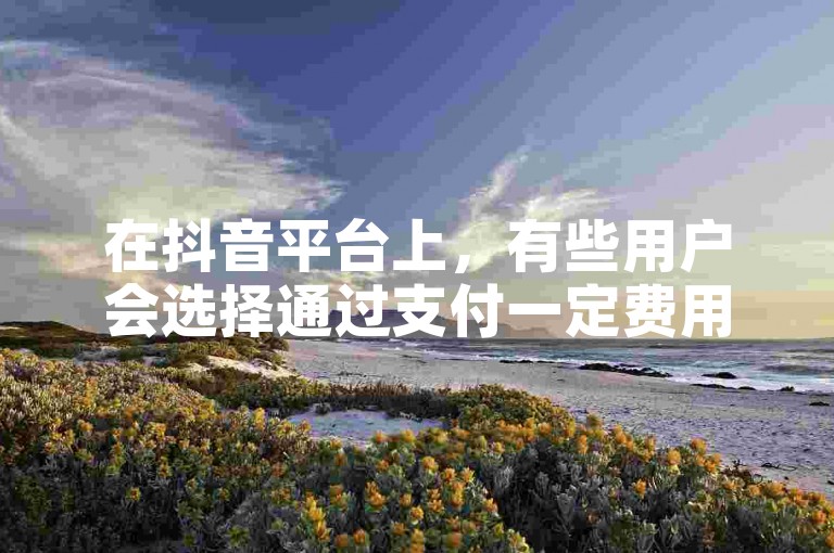 在抖音平台上，有些用户会选择通过支付一定费用来获得更多的点赞数，以此增加视频的曝光度和受欢迎程度。