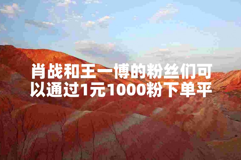 肖战和王一博的粉丝们可以通过1元1000粉下单平台来增加他们的粉丝数量。