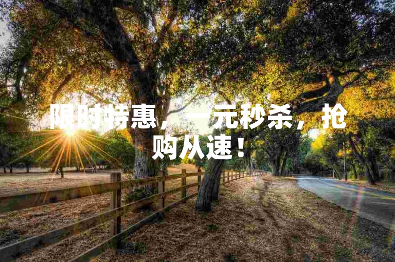 限时特惠，一元秒杀，抢购从速！