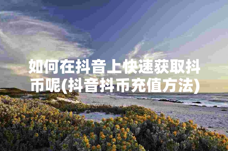 如何在抖音上快速获取抖币呢(抖音抖币充值方法)?