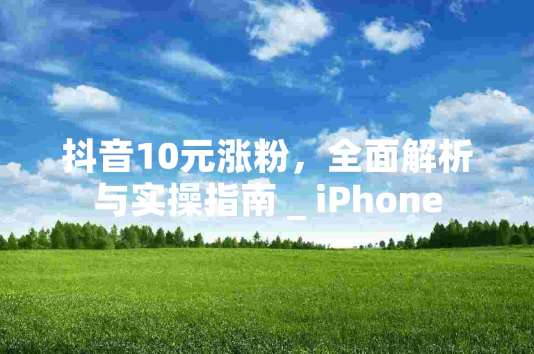 抖音10元涨粉，全面解析与实操指南 _ iPhone54.67.133