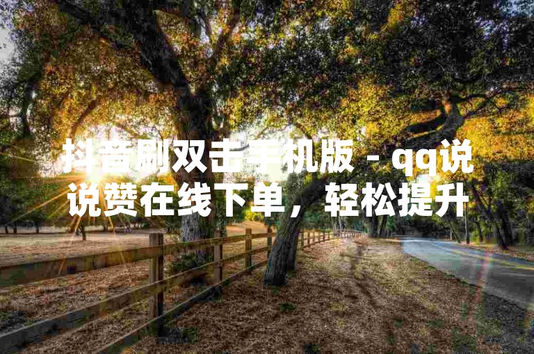 抖音刷双击手机版 - qq说说赞在线下单，轻松提升社交影响力。