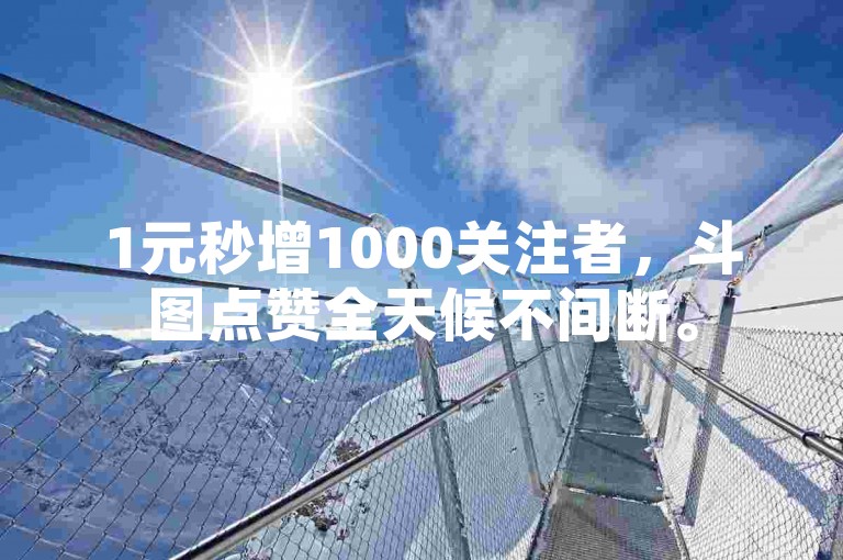1元秒增1000关注者，斗图点赞全天候不间断。