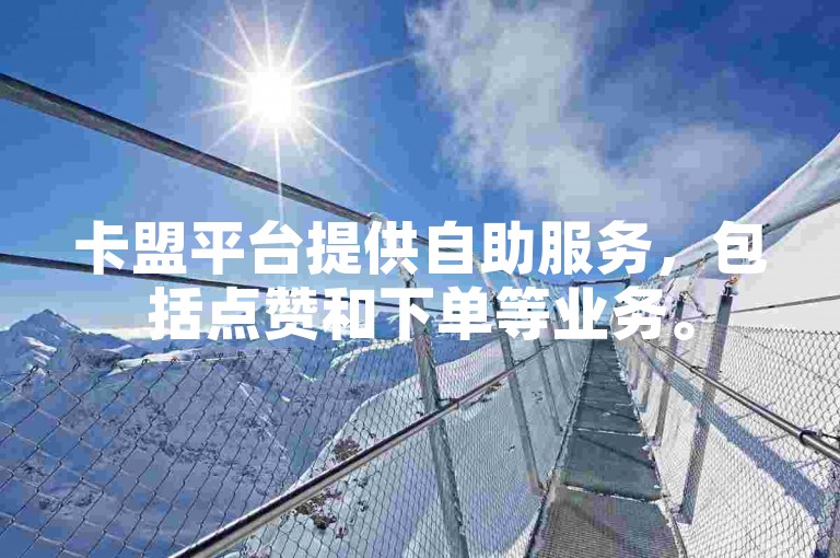 卡盟平台提供自助服务，包括点赞和下单等业务。