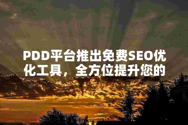 PDD平台推出免费SEO优化工具，全方位提升您的网站排名