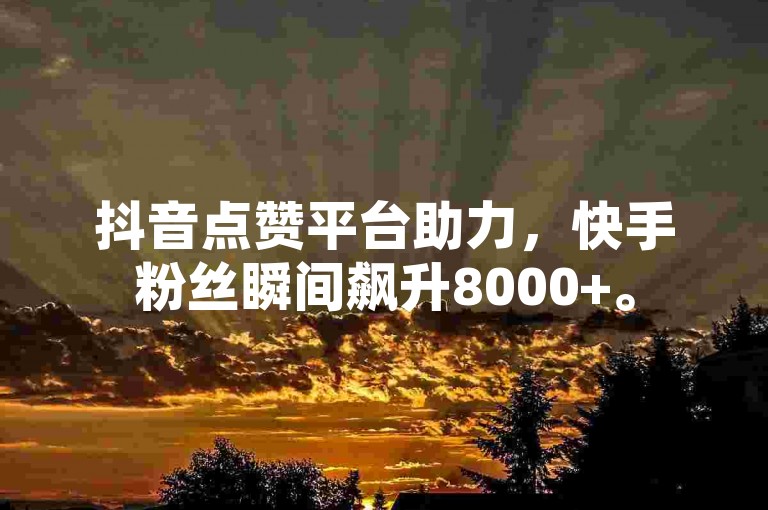 抖音点赞平台助力，快手粉丝瞬间飙升8000+。