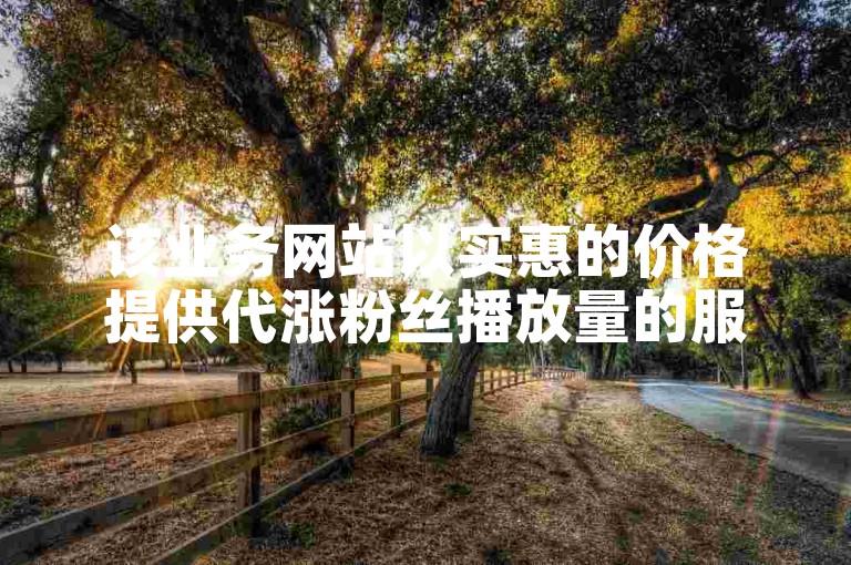 该业务网站以实惠的价格提供代涨粉丝播放量的服务。