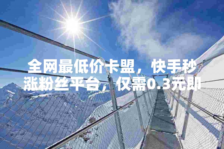 全网最低价卡盟，快手秒涨粉丝平台，仅需0.3元即可获得10000点赞。