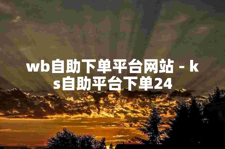wb自助下单平台网站 - ks自助平台下单24