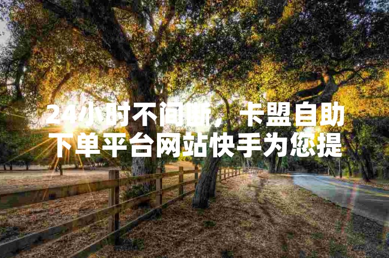 24小时不间断，卡盟自助下单平台网站快手为您提供便捷的服务体验。