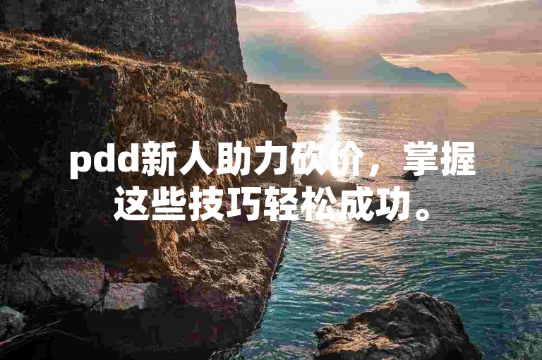 pdd新人助力砍价，掌握这些技巧轻松成功。