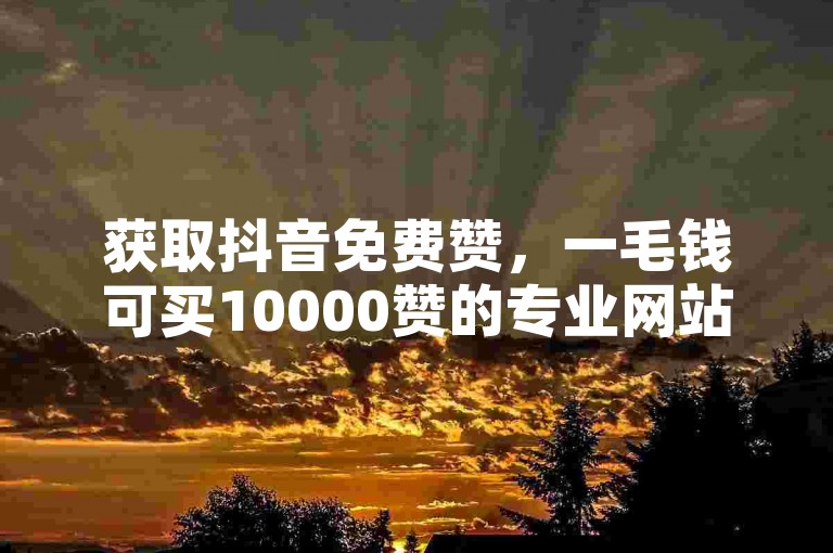 获取抖音免费赞，一毛钱可买10000赞的专业网站。