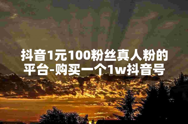 抖音1元100粉丝真人粉的平台-购买一个1w抖音号,1元100点赞抖音