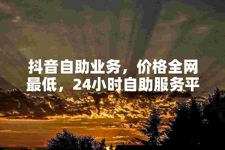 抖音自助业务，价格全网最低，24小时自助服务平台等你来体验。