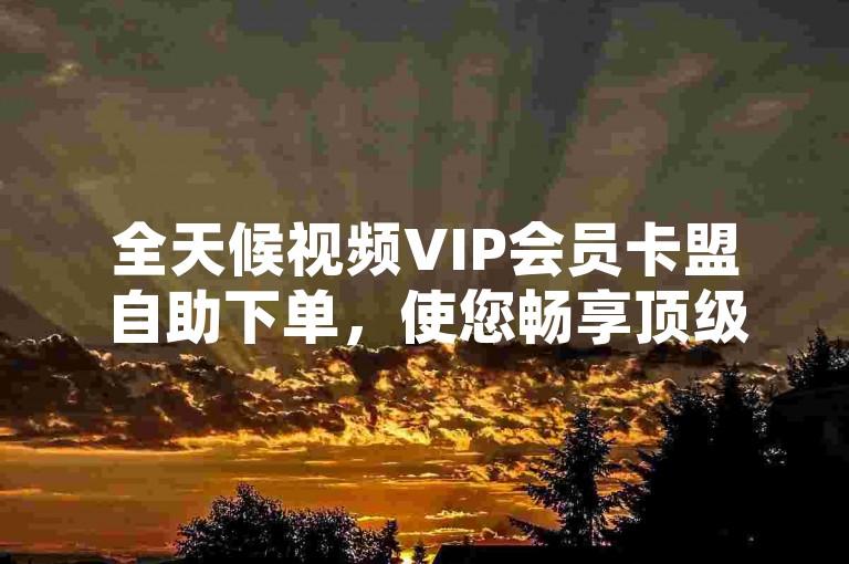 全天候视频VIP会员卡盟自助下单，使您畅享顶级内容。