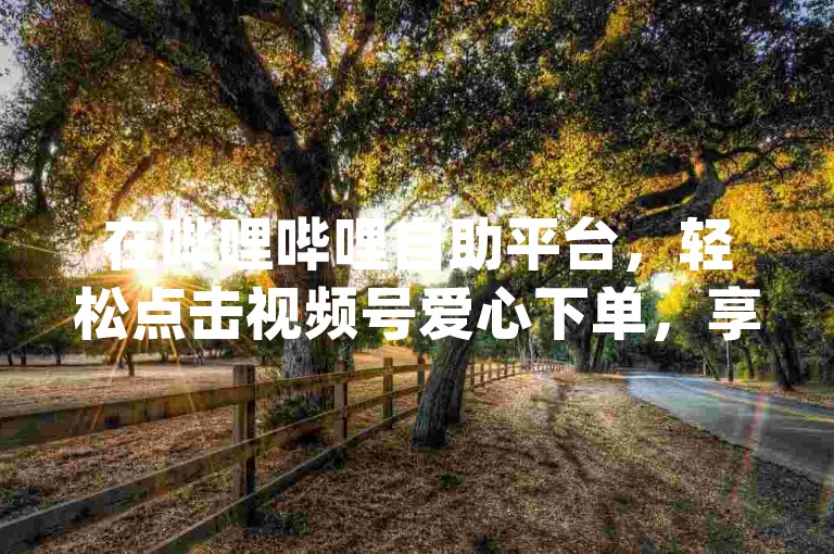 在哔哩哔哩自助平台，轻松点击视频号爱心下单，享受卡盟ks在线自助下单的低价优惠，还能获得qq空间说说赞和真人点赞的实惠服务。