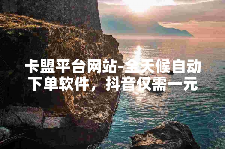 卡盟平台网站-全天候自动下单软件，抖音仅需一元即可获得100个。