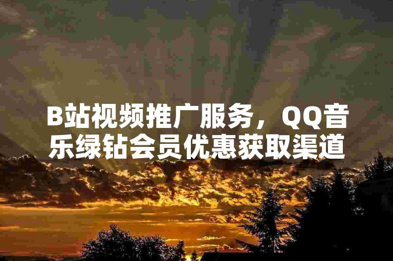 B站视频推广服务，QQ音乐绿钻会员优惠获取渠道 - 游戏点卡快速充值网站。