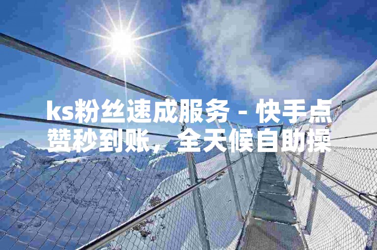 ks粉丝速成服务 - 快手点赞秒到账，全天候自助操作。