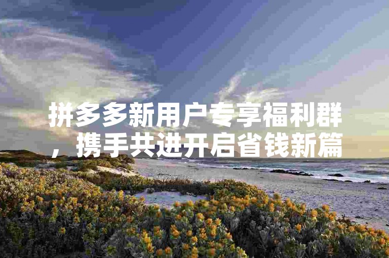 拼多多新用户专享福利群，携手共进开启省钱新篇章。