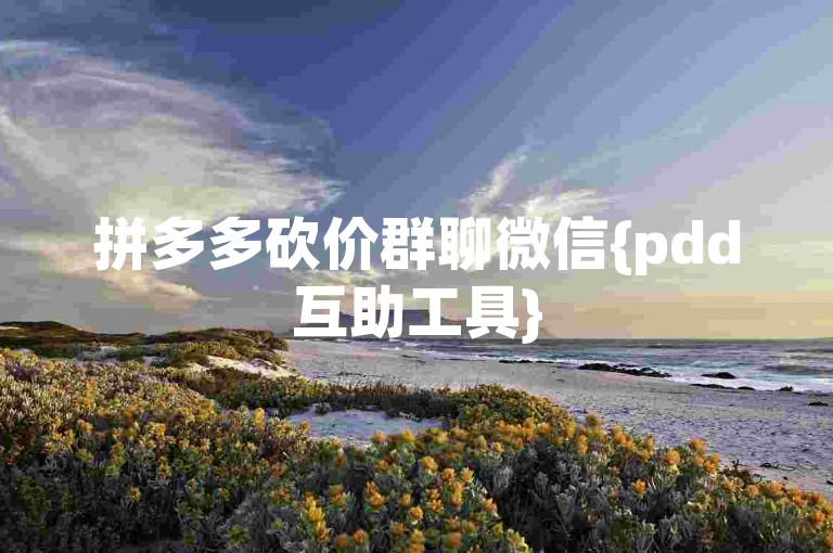 拼多多砍价群聊微信{pdd互助工具}