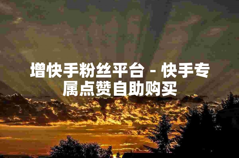 增快手粉丝平台 - 快手专属点赞自助购买