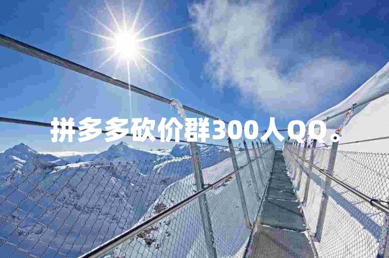 拼多多砍价群300人QQ。